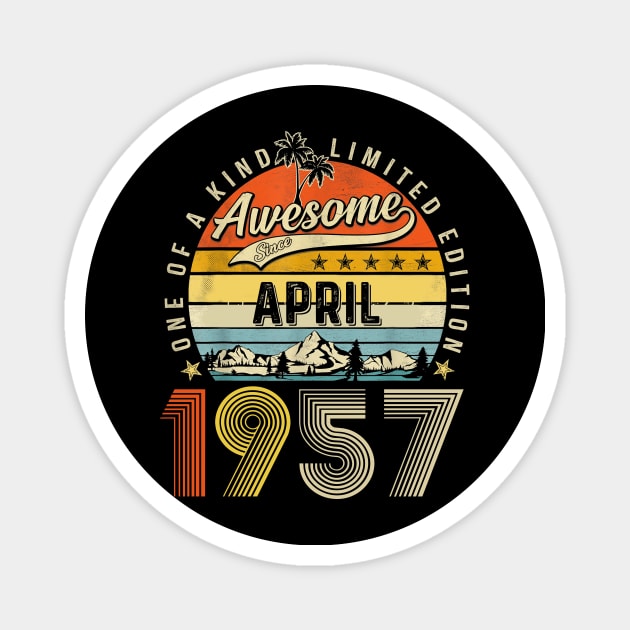 Awesome Since April 1957 Vintage 66th Birthday Magnet by PlumleelaurineArt